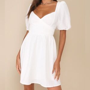 Lulu’s puff sleeve white dress